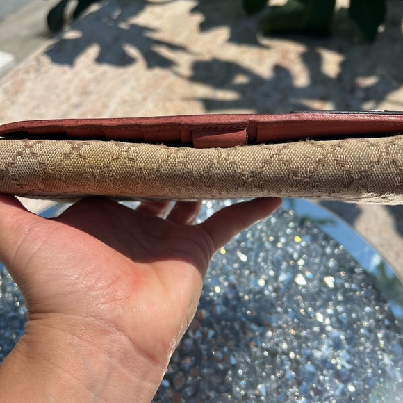 GUCCI LEATHER & DIAMANTE CANVAS WALLET - Picture 9 of 11